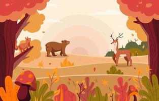 Animal and Plant in Nature Concept vector