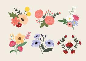 floral decoration. Hand drawing style flower illustration. vector