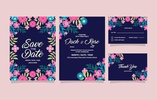 Wedding Iinvitation Flower and Floral Set vector